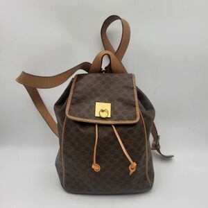 CELINE Macadam Rucksack Backpack Mini canvas leather..Authentic..